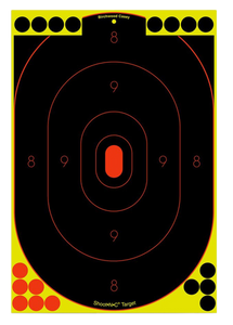 Birchwood Casey 34603 Shoot-N-C Reactive Target Self-Adhesive Paper Black/Yellow/Red 12"x18" Oval Silhouette 100 Pack Birchwood Casey 34603 Shoot-N-C Reactive Target Self-Adhesive Paper Black/Yellow/Red 12"x18" Oval Silhouette 100 Pack