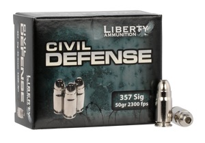 Liberty Ammunition LACD357SIG053 Civil Defense 357Sig 50gr Lead Free Fragmenting Hollow Point 20 Per Box/50 Case Liberty Ammunition LACD357SIG053 Civil Defense 357Sig 50gr Lead Free Fragmenting Hollow Point 20 Per Box/50 Case