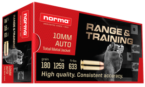 Norma Range & Training 10mm 180gr. TMJ 50 Round Box Norma Range & Training 10mm 180gr. TMJ 50 Round Box