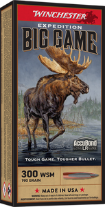 Winchester Ammo S300SLR Expedition Big Game Long Range 300WSM 190gr Nosler AccuBond Long Range 20 Per Box/10 Case Winchester Ammo S300SLR Expedition Big Game Long Range 300WSM 190gr Nosler AccuBond Long Range 20 Per Box/10 Case