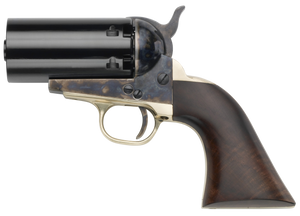 Pietta PF51PEPPER36 1851 Navy "Yank" Pepperbox 36 Cal 6rd Color Case Hardened Frame, Walnut Grip, No Barrel Pietta PF51PEPPER36 1851 Navy "Yank" Pepperbox 36 Cal 6rd Color Case Hardened Frame, Walnut Grip, No Barrel