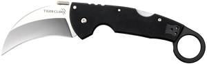 Cold Steel CS22C Tiger Claw 3.50" Folding Hawkbill Plain Stonewashed American S35VN Blade/6" Matte Black w/Ring G10 Handle Includes Belt Clip Cold Steel CS22C Tiger Claw 3.50" Folding Hawkbill Plain Stonewashed American S35VN Blade/6" Matte Black w/Ring G10 Handle Includes Belt Clip