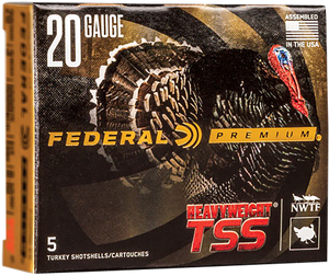 Federal PTSSX257F9 Premium Turkey Heavyweight TSS 20Gauge 2.75" 1 1/8oz 9Shot 5 Per Box/50 Case Federal PTSSX257F9 Premium Turkey Heavyweight TSS 20Gauge 2.75" 1 1/8oz 9Shot 5 Per Box/50 Case