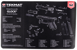 TekMat TEKR17GLOCK4243 Glock 42/43 Cleaning Mat Black/White Rubber 11"x17" Glock 42/43 Parts Diagram TekMat TEKR17GLOCK4243 Glock 42/43 Cleaning Mat Black/White Rubber 11"x17" Glock 42/43 Parts Diagram
