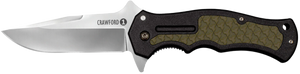 Cold Steel CS20MWC Crawford 1 3.50" Folding Plain 4034 Stainless Steel Blade/Black w/OD Green Traction Inlays GRN Handle Includes Pocket Clip Cold Steel CS20MWC Crawford 1 3.50" Folding Plain 4034 Stainless Steel Blade/Black w/OD Green Traction Inlays GRN Handle Includes Pocket Clip
