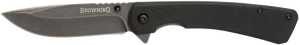 Browning 3220514 Branded Rock EDC 3" Folding Drop Point Plain Black Stonewashed 7Cr17MoV SS Blade, Black G10 Handle Browning 3220514 Branded Rock EDC 3" Folding Drop Point Plain Black Stonewashed 7Cr17MoV SS Blade, Black G10 Handle