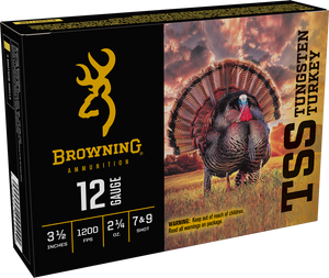 Browning Ammo B193921240 TSS Tungsten Turkey 12Gauge 3.50" 2 1/4oz Tungsten 7/9Shot 5 Per Box/10 Case Browning Ammo B193921240 TSS Tungsten Turkey 12Gauge 3.50" 2 1/4oz Tungsten 7/9Shot 5 Per Box/10 Case