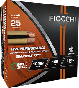 Fiocchi 10BA Hyperformance 10mm 155gr XPB 25 Per Box/8 Case Fiocchi 10BA Hyperformance 10mm 155gr XPB 25 Per Box/8 Case