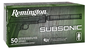 Remington Ammunition 28428 Subsonic 45ACP 230gr Flat Nose Enclosed Base 50 Per Box/10 Case Remington Ammunition 28428 Subsonic 45ACP 230gr Flat Nose Enclosed Base 50 Per Box/10 Case