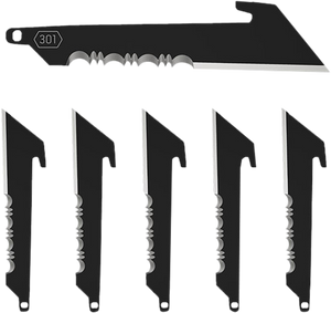 Outdoor Edge RRUS30K6C Replacement Blades 6 3" Black Utility Serrated 420J2 SS Blades Outdoor Edge RRUS30K6C Replacement Blades 6 3" Black Utility Serrated 420J2 SS Blades