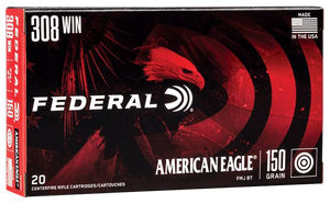 Federal AE308D American Eagle Rifle 308Win 150gr Full Metal Jacket Boat Tail 20 Per Box/25 Case Federal AE308D American Eagle Rifle 308Win 150gr Full Metal Jacket Boat Tail 20 Per Box/25 Case