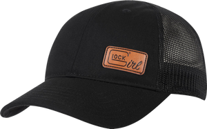 Glock AP96239 Ponytail Hat Black Leather Glock Girl Patch Glock AP96239 Ponytail Hat Black Leather Glock Girl Patch