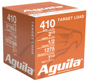AGUILA TARGET LOAD 410GA 2 1/2" 7 1/2 SHOT 25 ROUND BOX AGUILA TARGET LOAD 410GA 2 1/2" 7 1/2 SHOT 25 ROUND BOX