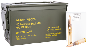 PPU PPRM50M Rangemaster 50BMG 625gr Full Metal Jacket/ 120rds *Sold by Case *Includes Metal Can PPU PPRM50M Rangemaster 50BMG 625gr Full Metal Jacket/ 120rds *Sold by Case *Includes Metal Can