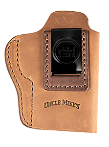 Uncle Mikes-leather(1791) UMIWB4BRWA Inside the Waistband IWB, Size 04, Brown Leather, Compatible w/Glock 17/19, Belt Clip Mount, Right Hand Uncle Mikes-leather(1791) UMIWB4BRWA Inside the Waistband IWB, Size 04, Brown Leather, Compatible w/Glock 17/19, Belt Clip Mount, Right Hand