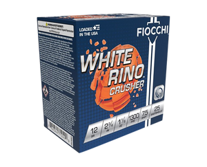 Fiocchi 12WRCRS7 Exacta Target White Rino Crusher 12Gauge 2.75" 1 1/8oz 7.5Shot 25 Per Box/10 Case Fiocchi 12WRCRS7 Exacta Target White Rino Crusher 12Gauge 2.75" 1 1/8oz 7.5Shot 25 Per Box/10 Case