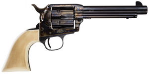 Taylors & Company 555127 Marshal 45 Colt (LC) Caliber with 5.50" Blued Finish Barrel, 6rd Capacity Blued Finish Cylinder, Color Case Hardened Finish Steel Frame & Checkered White Grip Taylors & Company 555127 Marshal 45 Colt (LC) Caliber with 5.50" Blued Finish Barrel, 6rd Capacity Blued Finish Cylinder, Color Case Hardened Finish Steel Frame & Checkered White Grip