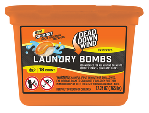 Dead Down Wind 118318 Laundry Bombs Odor Eliminator Unscented Scent 12.24 oz Tub 18 count Dead Down Wind 118318 Laundry Bombs Odor Eliminator Unscented Scent 12.24 oz Tub 18 count