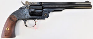 Taylors & Company 550643 Top Break Schofield 45 Colt (LC) Caliber with 7" Barrel, 6rd Capacity Cylinder, Overall Blued Engraved Finish Steel & Walnut Grip Taylors & Company 550643 Top Break Schofield 45 Colt (LC) Caliber with 7" Barrel, 6rd Capacity Cylinder, Overall Blued Engraved Finish Steel & Walnut Grip