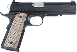 Dan Wesson 01801 Specialist 45 ACP 8+1 5" Stainless Steel Barrel, Black Duty Serrated Steel Slide, Frame w/Beavertail & Picatinny Rail, Black/Brown G10 Grip, Ambidextrous Dan Wesson 01801 Specialist 45 ACP 8+1 5" Stainless Steel Barrel, Black Duty Serrated Steel Slide, Frame w/Beavertail & Picatinny Rail, Black/Brown G10 Grip, Ambidextrous