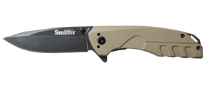 Smiths Products 50995 BattlePlan 3.35" Folding Drop Point Plain Black Stonewashed 400 SS Blade/ Desert Tan G10 Handle Includes Pocket Clip Smiths Products 50995 BattlePlan 3.35" Folding Drop Point Plain Black Stonewashed 400 SS Blade/ Desert Tan G10 Handle Includes Pocket Clip