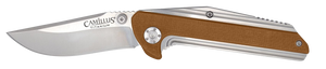 Camillus 19196 Sevens 2.75" Folding Plain Silver AUS-8 Carbonitride Titanium Blade, Desert Tan/SS G10/SS Handle Camillus 19196 Sevens 2.75" Folding Plain Silver AUS-8 Carbonitride Titanium Blade, Desert Tan/SS G10/SS Handle