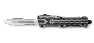 CobraTec Knives LSWCTK1LDG2SS CTK-1 Large 3.75" OTF Dagger Part Serrated D2 Steel Blade/ Stonewashed Aluminum Handle Features Glass Breaker Includes Pocket Clip CobraTec Knives LSWCTK1LDG2SS CTK-1 Large 3.75" OTF Dagger Part Serrated D2 Steel Blade/ Stonewashed Aluminum Handle Features Glass Breaker Includes Pocket Clip