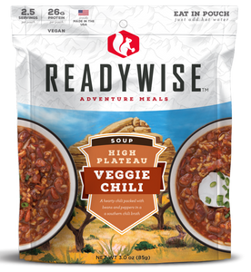 ReadyWise RW05011 Outdoor Food Kit High Plateau Veggie Chili Soup 2.5 Servings In A Resealable Pouch, 6 Per Case ReadyWise RW05011 Outdoor Food Kit High Plateau Veggie Chili Soup 2.5 Servings In A Resealable Pouch, 6 Per Case