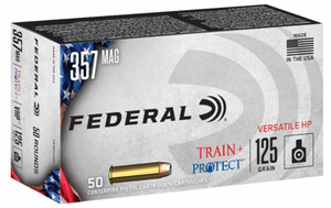 Federal TP357VHP1 Train + Protect 357Mag 125gr Versatile Hollow Point 50 Per Box/10 Case Federal TP357VHP1 Train + Protect 357Mag 125gr Versatile Hollow Point 50 Per Box/10 Case