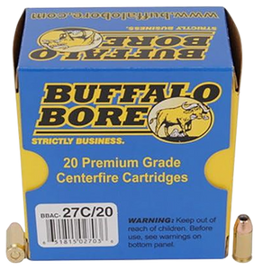 Buffalo Bore Ammunition 27C20 Personal Defense Strictly Business 380ACP +P 90gr Jacketed Hollow Point 20 Per Box/12 Case Buffalo Bore Ammunition 27C20 Personal Defense Strictly Business 380ACP +P 90gr Jacketed Hollow Point 20 Per Box/12 Case