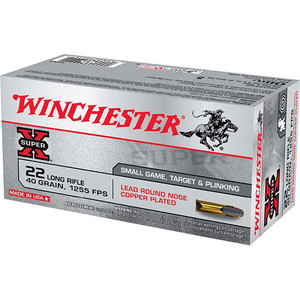 WINCHESTER SUPER-X POWER-POINT 22LR 40GR HP 222 ROUND BOX WINCHESTER SUPER-X POWER-POINT 22LR 40GR HP 222 ROUND BOX