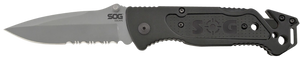 S.O.G SOG-FF24-CP Escape 3.40" Folding Clip Point Part Serrated Bead Blasted 9Cr18MoV SS Blade Black Anodized Aluminum Handle Includes Belt Clip S.O.G SOG-FF24-CP Escape 3.40" Folding Clip Point Part Serrated Bead Blasted 9Cr18MoV SS Blade Black Anodized Aluminum Handle Includes Belt Clip