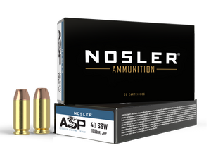 Nosler 51212 Assured Stopping Power Handgun 40S&W 180gr Jacketed Hollow Point 50 Per Box/10 Case Nosler 51212 Assured Stopping Power Handgun 40S&W 180gr Jacketed Hollow Point 50 Per Box/10 Case