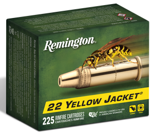Remington Ammunition 21233 Yellow Jacket Rimfire 22LR 33gr Truncated Cone Hollow Point 225 Per Box/10 Case Remington Ammunition 21233 Yellow Jacket Rimfire 22LR 33gr Truncated Cone Hollow Point 225 Per Box/10 Case