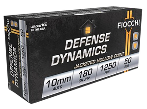 Fiocchi 10APHP Defense Dynamics 10mmAuto 180gr Jacketed Hollow Point 50 Per Box/10 Case Fiocchi 10APHP Defense Dynamics 10mmAuto 180gr Jacketed Hollow Point 50 Per Box/10 Case