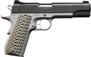 Kimber Mfg, Inc 3000351 Aegis Elite Custom 45 ACP 8+1 5" Stainless Match Grade Barrel, KimPro II Black Serrated Stainless Steel Slide, Satin Silver Stainless Steel Frame w/Beavertail, G10 Grip Kimber Mfg, Inc 3000351 Aegis Elite Custom 45 ACP 8+1 5" Stainless Match Grade Barrel, KimPro II Black Serrated Stainless Steel Slide, Satin Silver Stainless Steel Frame w/Beavertail, G10 Grip