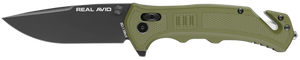 Real Avid AVRAV4 RAV-4 3.25" Folding Drop Point Plain Black Oxide 8Cr13MoV SS Blade, OD Green Textured GFN Handle, Clamshell Pkg Real Avid AVRAV4 RAV-4 3.25" Folding Drop Point Plain Black Oxide 8Cr13MoV SS Blade, OD Green Textured GFN Handle, Clamshell Pkg