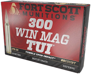 Fort Scott Munitions 300WM-175-SCV2 Tumble Upon Impact (TUI) 300WM 175gr Solid Copper Spun 20 Per Box/10 Case Fort Scott Munitions 300WM-175-SCV2 Tumble Upon Impact (TUI) 300WM 175gr Solid Copper Spun 20 Per Box/10 Case