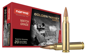 Norma Ammunition 2423552 Dedicated Precision Golden Target Match 223Rem 77gr Hollow Point Boat Tail 20 Per Box/10 Case Norma Ammunition 2423552 Dedicated Precision Golden Target Match 223Rem 77gr Hollow Point Boat Tail 20 Per Box/10 Case