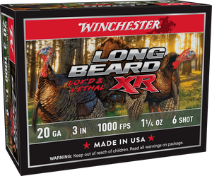 Winchester Ammo STLB2036 Long Beard XR Shot-Lok 20Gauge 3" 1 1/4oz 6Shot 10 Per Box/10 Case Winchester Ammo STLB2036 Long Beard XR Shot-Lok 20Gauge 3" 1 1/4oz 6Shot 10 Per Box/10 Case