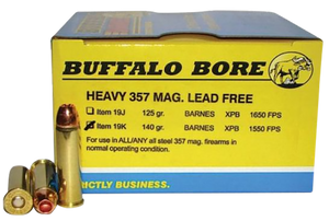 Buffalo Bore Ammunition 19K20 Buffalo-Barnes Strictly Business 357Mag 140gr Barnes VOR-TX XPB Lead Free 20 Per Box/12 Case Buffalo Bore Ammunition 19K20 Buffalo-Barnes Strictly Business 357Mag 140gr Barnes VOR-TX XPB Lead Free 20 Per Box/12 Case
