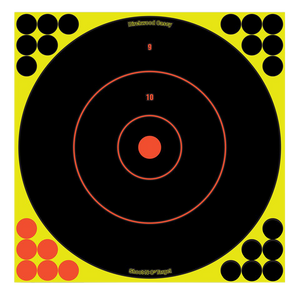 Birchwood Casey 34022 Shoot-N-C Reactive Target Self-Adhesive Paper Black/Yellow/Red 12" Bullseye 12 Pack Birchwood Casey 34022 Shoot-N-C Reactive Target Self-Adhesive Paper Black/Yellow/Red 12" Bullseye 12 Pack