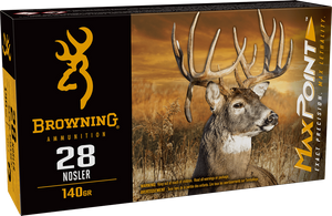 Browning Ammo B192100282 Max Point 28Nosler 140gr 20 Per Box/10 Case Browning Ammo B192100282 Max Point 28Nosler 140gr 20 Per Box/10 Case