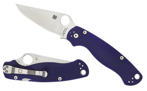 Spyderco C81GPDBL2 Para Military 2 3.42" Folding Plain Satin CPM S110V Blade/Dark Blue Textured G10 Handle Includes Pocket Clip Spyderco C81GPDBL2 Para Military 2 3.42" Folding Plain Satin CPM S110V Blade/Dark Blue Textured G10 Handle Includes Pocket Clip