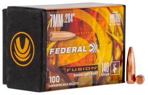 Federal FB284F1 Fusion Component 7mm .284 140 gr Fusion Soft Point 100 Per Box/ 4 Case Federal FB284F1 Fusion Component 7mm .284 140 gr Fusion Soft Point 100 Per Box/ 4 Case