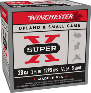 Winchester Ammo X285 Super X Heavy Game Load High Brass 28Gauge 2.75" 3/4oz 5Shot 25 Per Box/10 Case Winchester Ammo X285 Super X Heavy Game Load High Brass 28Gauge 2.75" 3/4oz 5Shot 25 Per Box/10 Case