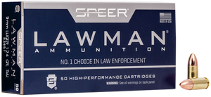 Speer 53651 Lawman 9mmLuger 124gr Total Metal Jacket 50 Per Box/20 Case Speer 53651 Lawman 9mmLuger 124gr Total Metal Jacket 50 Per Box/20 Case