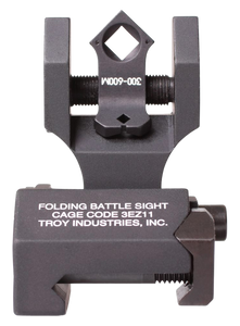 Troy Ind SSIGFBSTTBT00 Tritium Rear Folding BattleSight Round Black Hardcoat Anodized Folding for AR-15 Troy Ind SSIGFBSTTBT00 Tritium Rear Folding BattleSight Round Black Hardcoat Anodized Folding for AR-15