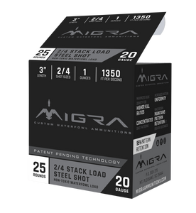 Migra Ammunitions M20S24 Combinational 20Gauge 3" 1oz 2/4Shot 25 Per Box/10 Case Migra Ammunitions M20S24 Combinational 20Gauge 3" 1oz 2/4Shot 25 Per Box/10 Case