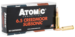 Atomic Ammunition 00482 Rifle Subsonic 6.5 Creedmoor 129 gr Jacket Hollow Point 20 Per Box/ 10 Case Atomic Ammunition 00482 Rifle Subsonic 6.5 Creedmoor 129 gr Jacket Hollow Point 20 Per Box/ 10 Case